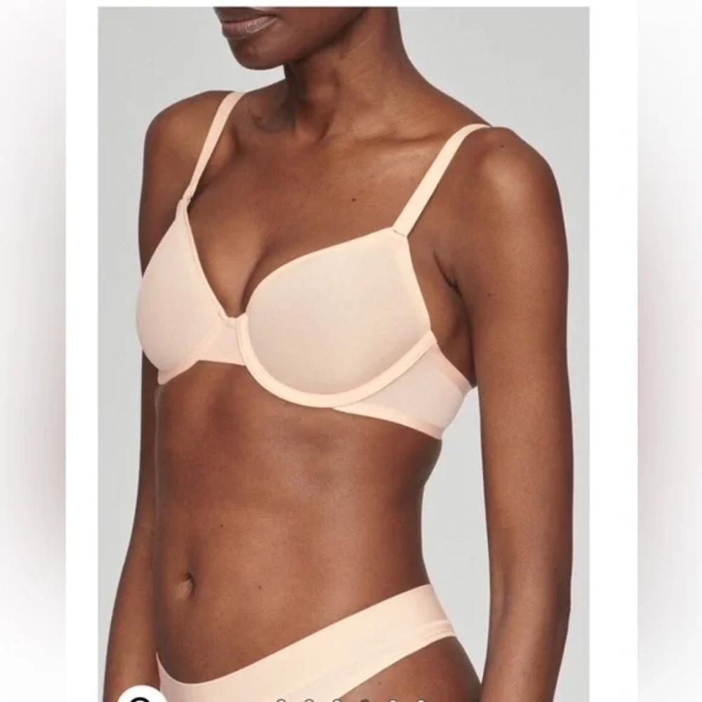 CUUP Demi Mesh Spacer Bra Blush 32C NWT Minimalist Nude Modern Lingerie